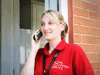 A young volunteer on the phone