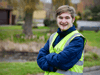 A younger volunteer